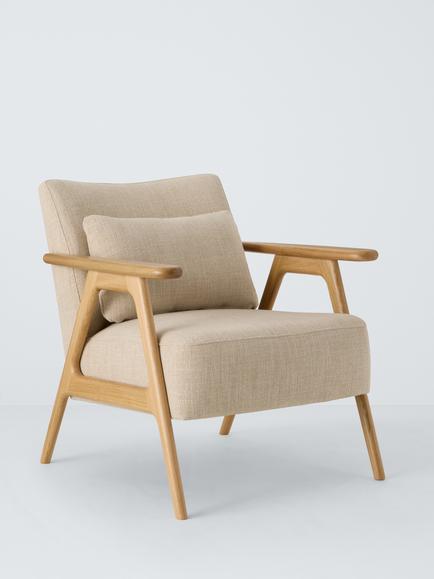 John Lewis Henricks Accent Chair, Light Leg, Natural, Natural