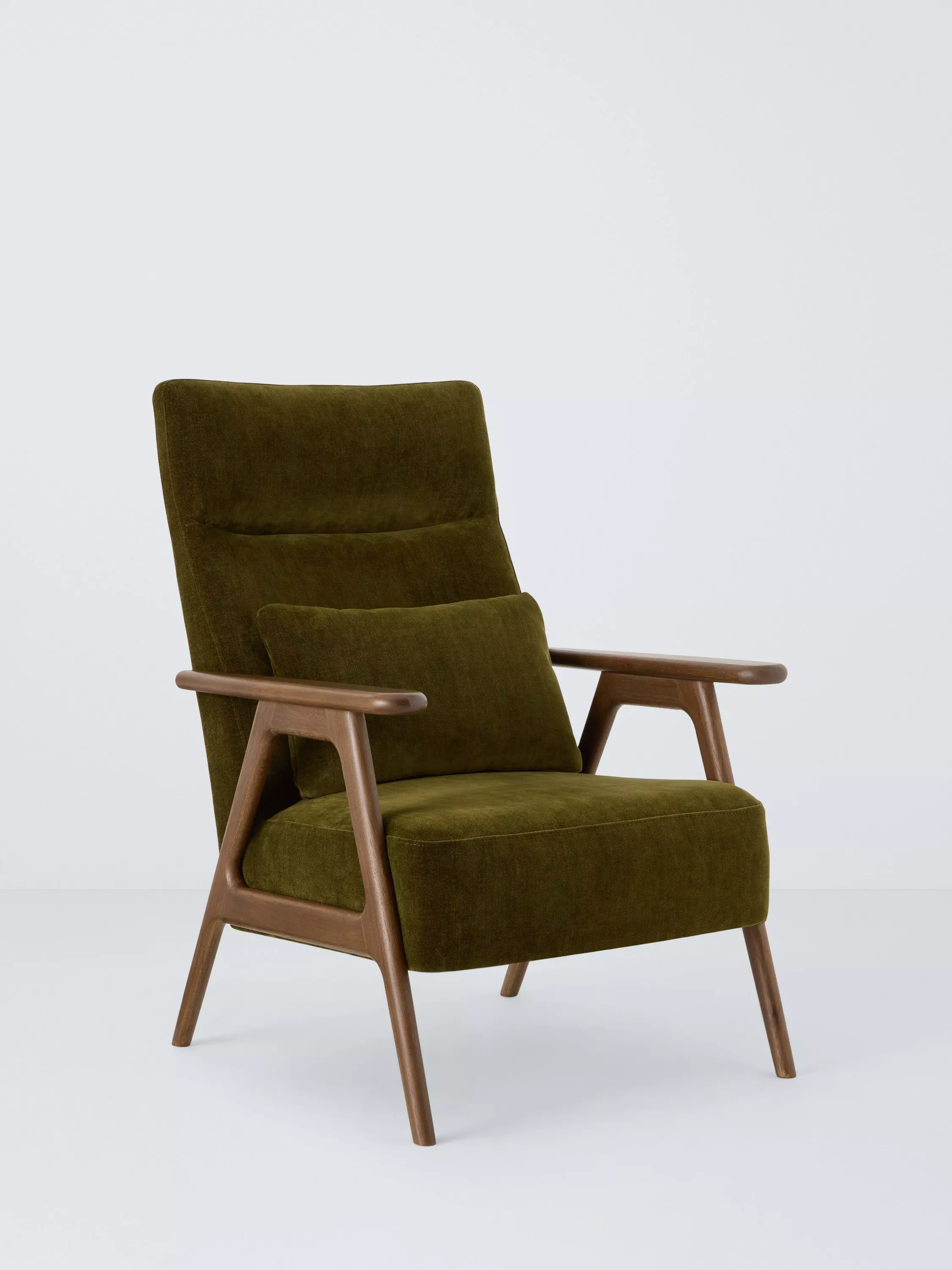 John Lewis Hendricks High Back Accent Chair, Dark Leg, Dark Khaki