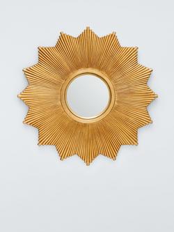 John Lewis Celeste Sunburst Convex Wall Mirror, 68cm, Gold, Gold
