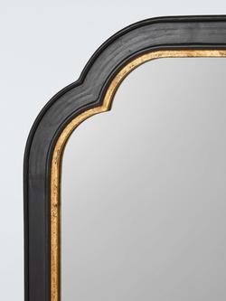 John Lewis Clipped Corner Wood Frame Overmantel Wall Mirror, 95 x 105cm, Black/Gold - view 2, Black