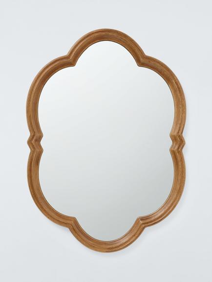 John Lewis Heritage Stepped Wood Frame Rectangular Wall Mirror, 70 x 50cm, Black, Walnut