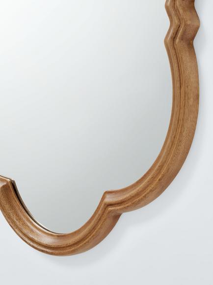 John Lewis Heritage Stepped Wood Frame Rectangular Wall Mirror, 70 x 50cm, Black - view 2, Walnut