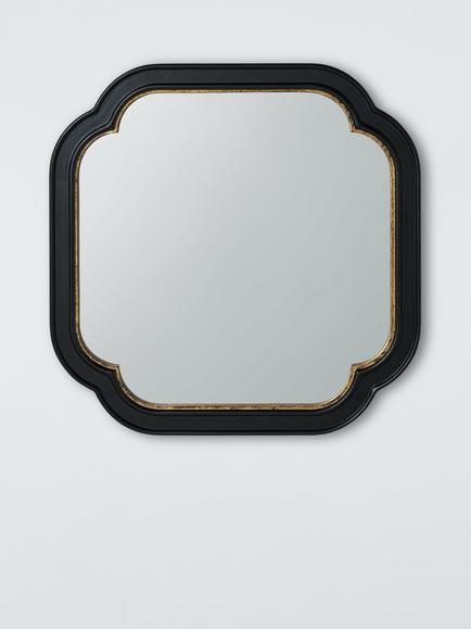 John Lewis Heritage Wood Frame Wall Mirror, Black, Black