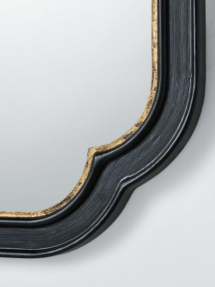 John Lewis Heritage Wood Frame Wall Mirror, Black - view 2, Black