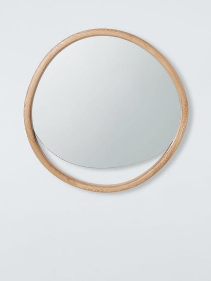 John Lewis Float Circle Wall Mirror, 68cm, Oak, Oak