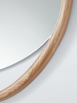 John Lewis Float Circle Wall Mirror, 68cm, Oak - view 2, Oak