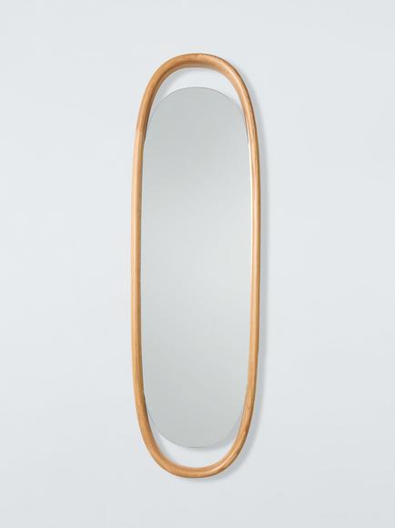 John Lewis Float Oval Wall Mirror, 140 x 43cm, Oak