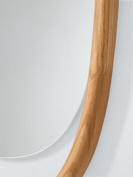 John Lewis Float Oval Wall Mirror, 140 x 43cm - view 2, Oak