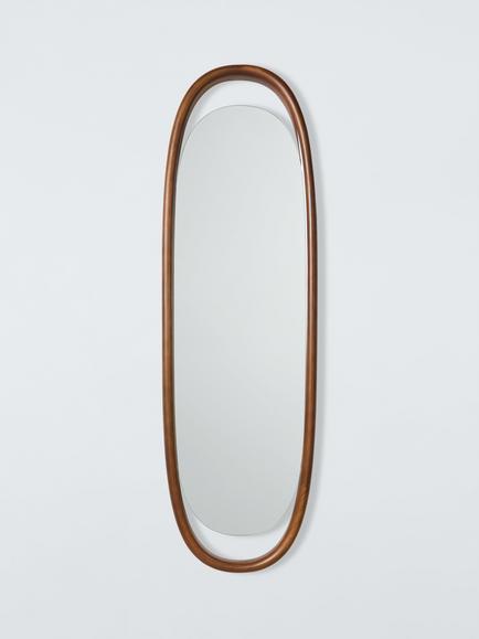John Lewis Float Oval Wall Mirror, 140 x 43cm, Walnut