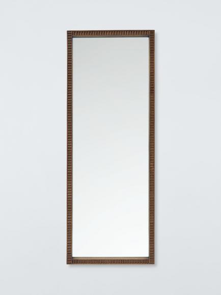 John Lewis Step Wood Frame Full-Length Wall Mirror, 160 x 60cm, Walnut, Walnut