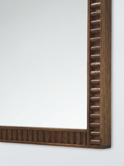 John Lewis Step Wood Frame Full-Length Wall Mirror, 160 x 60cm, Walnut - view 2, Walnut