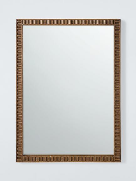 John Lewis Step Wood Frame Rectangular Wall Mirror, 70 x 50cm, Walnut, Walnut