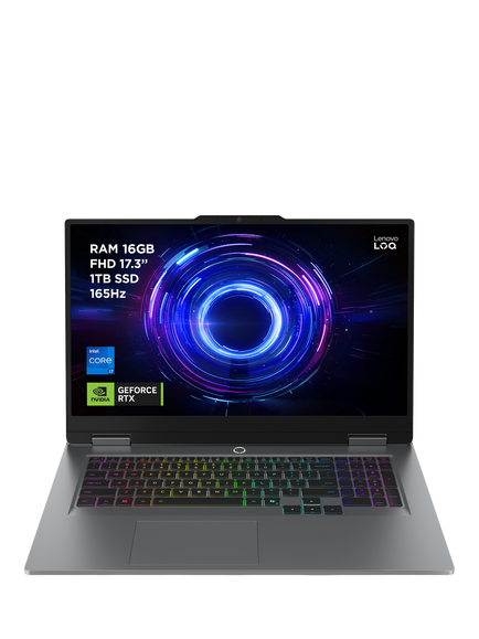 Lenovo LOQ 83JH00BXUK Gaming Laptop, Intel Core i7 Processor, 16GB RAM, 1TB SSD, RTX 5070, 17.3” Full HD, Luna Grey, Luna Grey