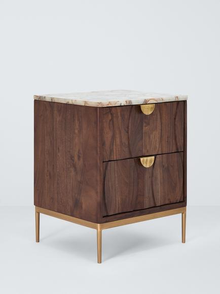John Lewis Athena Bedside Table, Café, Café
