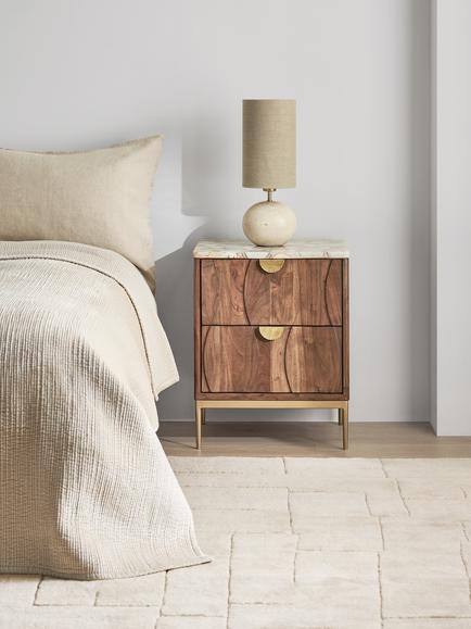 John Lewis Athena Bedside Table, Café - view 2, Café