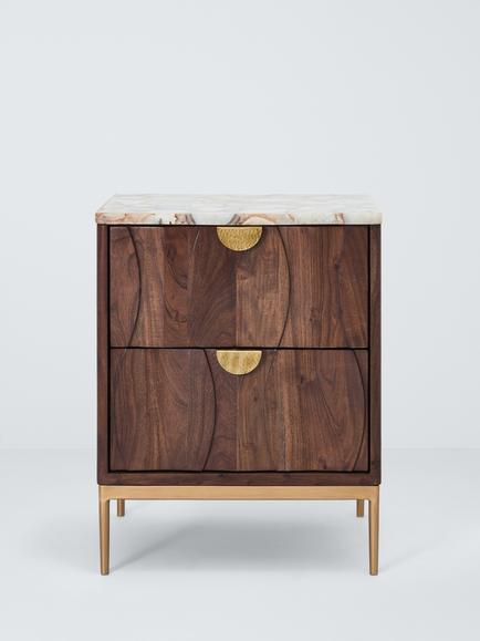 John Lewis Athena Bedside Table, Café - view 2, Café