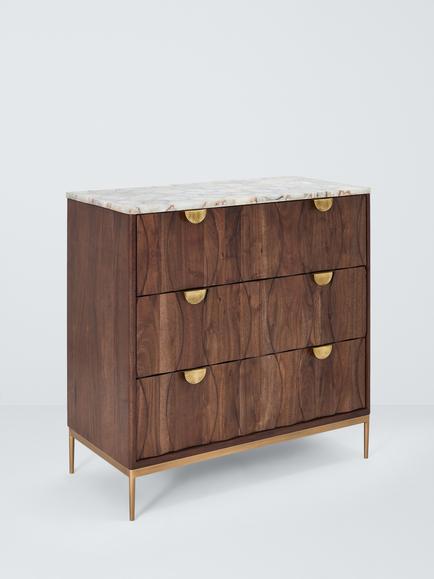 John Lewis Athena 3 Drawer Chest, Café, Dark Natural