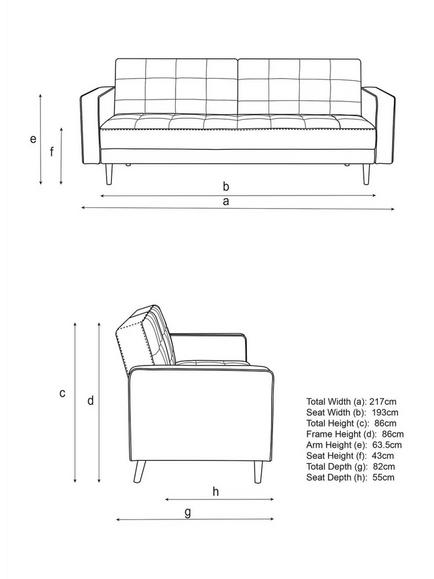 John Lewis Quilted Large 3 Seater Sofa Bed, Dark Leg, Green Chenille - view 2, Green Chenille