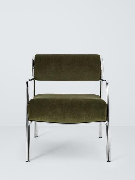 John Lewis Hoxton Armchair, Green Chenille - view 2, Green