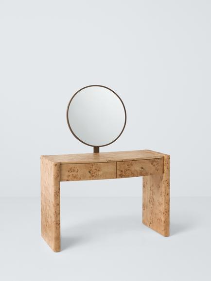 John Lewis Burl 2 Drawer Dressing Table, Natural, Burl Wood