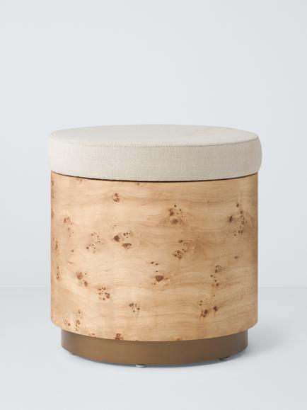 John Lewis Burl Storage Stool, Natural, Burl Wood