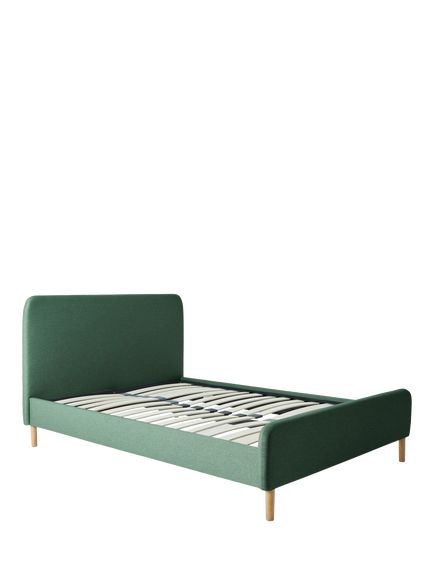 John Lewis Bonnie Upholstered Bed Frame, Double, Textured Weave Green