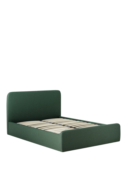 John Lewis Bonnie Ottoman Storage Upholstered Bed Frame, King Size, Textured Weave Green