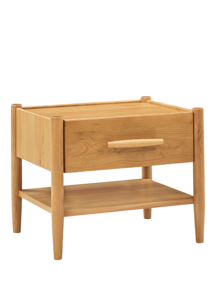John Lewis Juniper 1 Drawer Bedside Table, Natural Oak, Natural Oak
