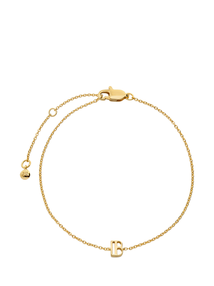 Monica Vinader Art Deco Initial Chain Bracelet, Gold, Gold
