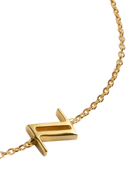 Monica Vinader Initial Z Chain Bracelet, Gold - view 2, Gold