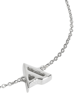 Monica Vinader Art Deco Initial Chain Bracelet, Silver - view 2, Silver