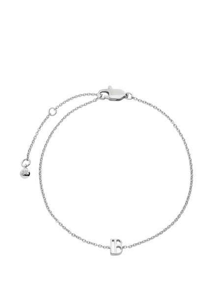 Monica Vinader Art Deco Initial Chain Bracelet, Silver, Silver