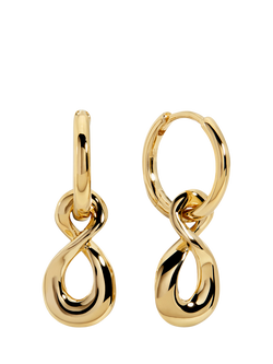 Monica Vinader Infinity Drop Huggie Hoop Earrings, Gold, 