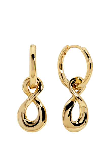 Monica Vinader Infinity Drop Huggie Hoop Earrings, Gold, 