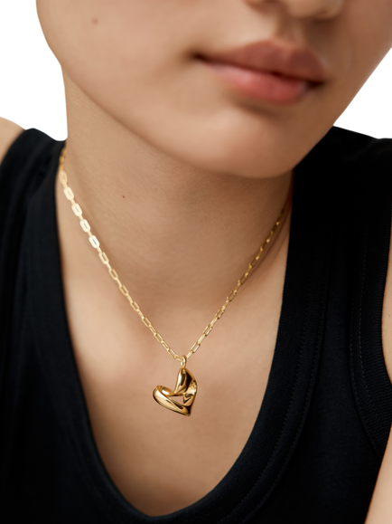 Monica Vinader Infinity Heart Pendant Necklace, Gold - view 2, 