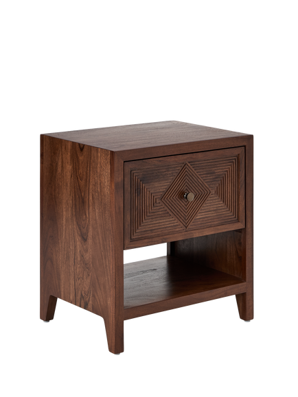 John Lewis Padmina 1 Drawer Bedside Table, FSC-Certified (Acacia Wood), Café, Café