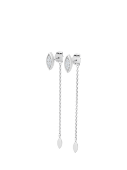 DPT Antwerp Diamond Marquise Drop Earrings, White Plated