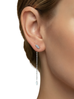 DPT Antwerp Diamond Marquise Drop Earrings - view 2, White Plated