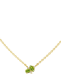 DPT Antwerp Peridot and Diamond Pendant Necklace, Yellow Gold Plated, Yellow Gold Plated