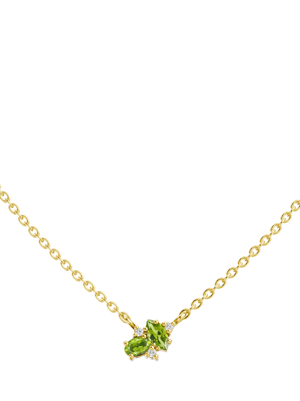 DPT Antwerp Peridot and Diamond Pendant Necklace, Yellow Gold Plated, Yellow Gold Plated