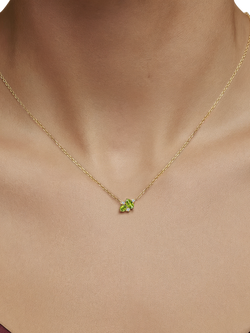 DPT Antwerp Peridot and Diamond Pendant Necklace, Yellow Gold Plated - view 2, Yellow Gold Plated