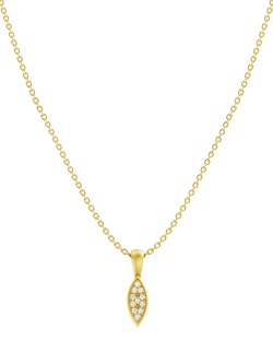 DPT Antwerp Diamond Marquise Pendant Necklace, Yellow Gold Plated, Yellow Gold Plated