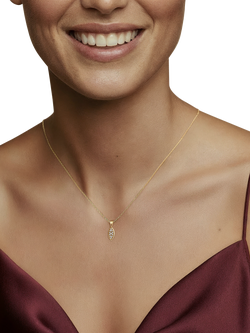 DPT Antwerp Diamond Marquise Pendant Necklace, Yellow Gold Plated - view 2, Yellow Gold Plated