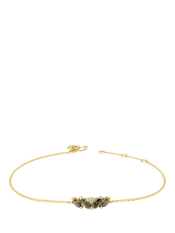 DPT Antwerp Quartz and Diamond Chain Bracelet, Yellow Gold Plated, Yellow Gold Plated