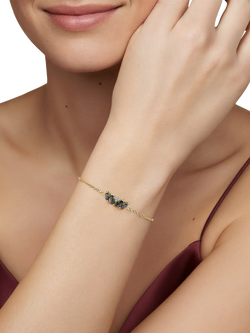 DPT Antwerp Quartz and Diamond Chain Bracelet, Yellow Gold Plated - view 2, Yellow Gold Plated