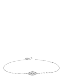 DPT Antwerp Diamond Marquise Chain Bracelet, White Plated, White Plated