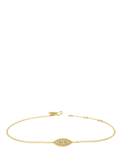 DPT Antwerp Diamond Marquise Chain Bracelet, Yellow Gold Plated, Yellow Gold Plated