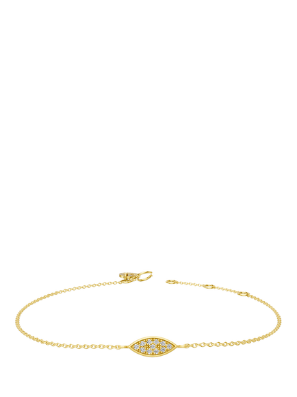 DPT Antwerp Diamond Marquise Chain Bracelet, Yellow Gold Plated, Yellow Gold Plated