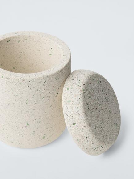 John Lewis Fleck Lidded Container, White/Multi - view 2, White / Multi