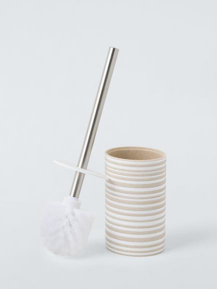 John Lewis Cove Toilet Brush and Holder, White/Beige - view 2, White / Beige
